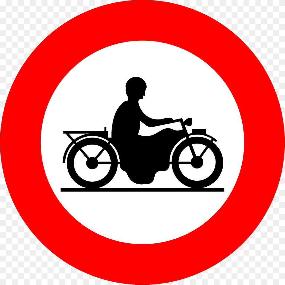 No Motorcycles Sign In Belgium Clipart, Symbol, Adult, Person, Male Free Transparent Png