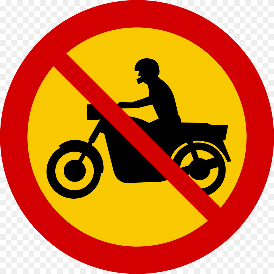 No Motorcycles Sign In Iceland Clipart, Symbol, Adult, Male, Man Png Image