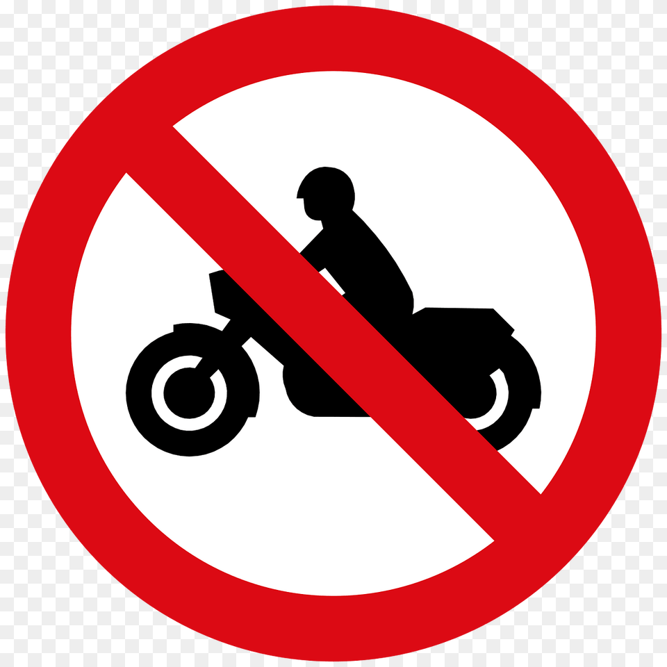 No Motorcycles Sign In Liberia Clipart, Symbol, Road Sign, Adult, Person Free Png Download