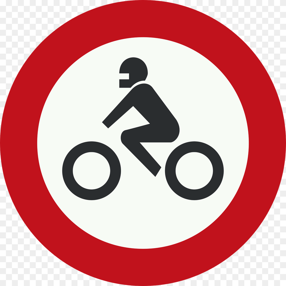 No Motorcycles Sign In Netherlands Clipart, Symbol, Road Sign, Person, Head Free Png