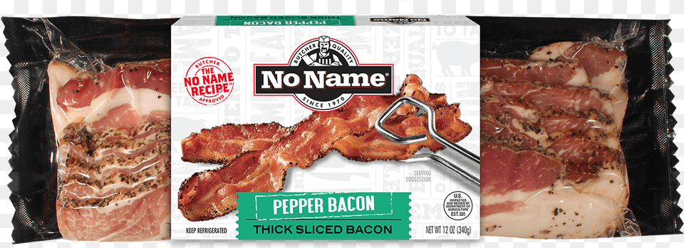 No Name Peppered Premium Thick Sliced Bacon No Name Salmon Salsa Recipe Boneless Amp Skinless, Meat, Food, Pork, Person Free Transparent Png