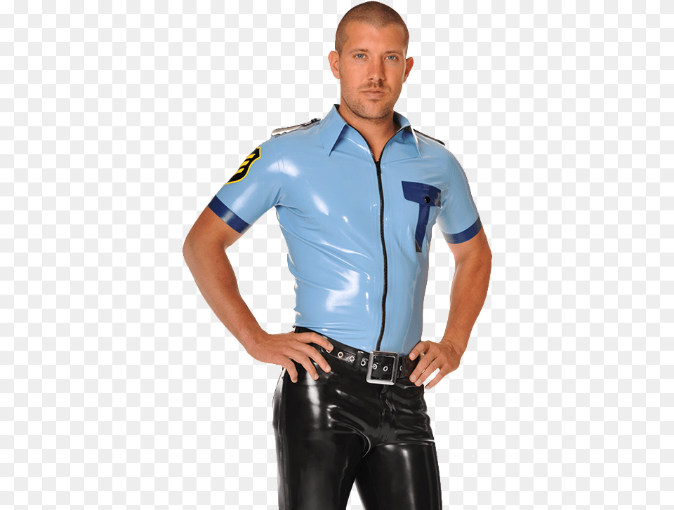 No Nonsense Here With Our Wonderfully Arresting Police Leather Jacket, Shirt, Clothing, Person, Man Png Image