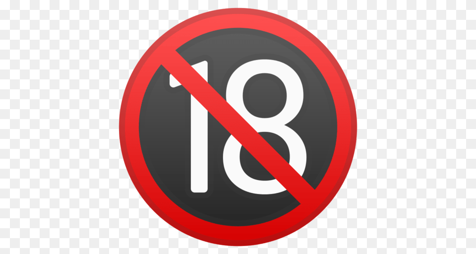 No One Under Eighteen Emoji, Sign, Symbol, Road Sign, Text Png Image