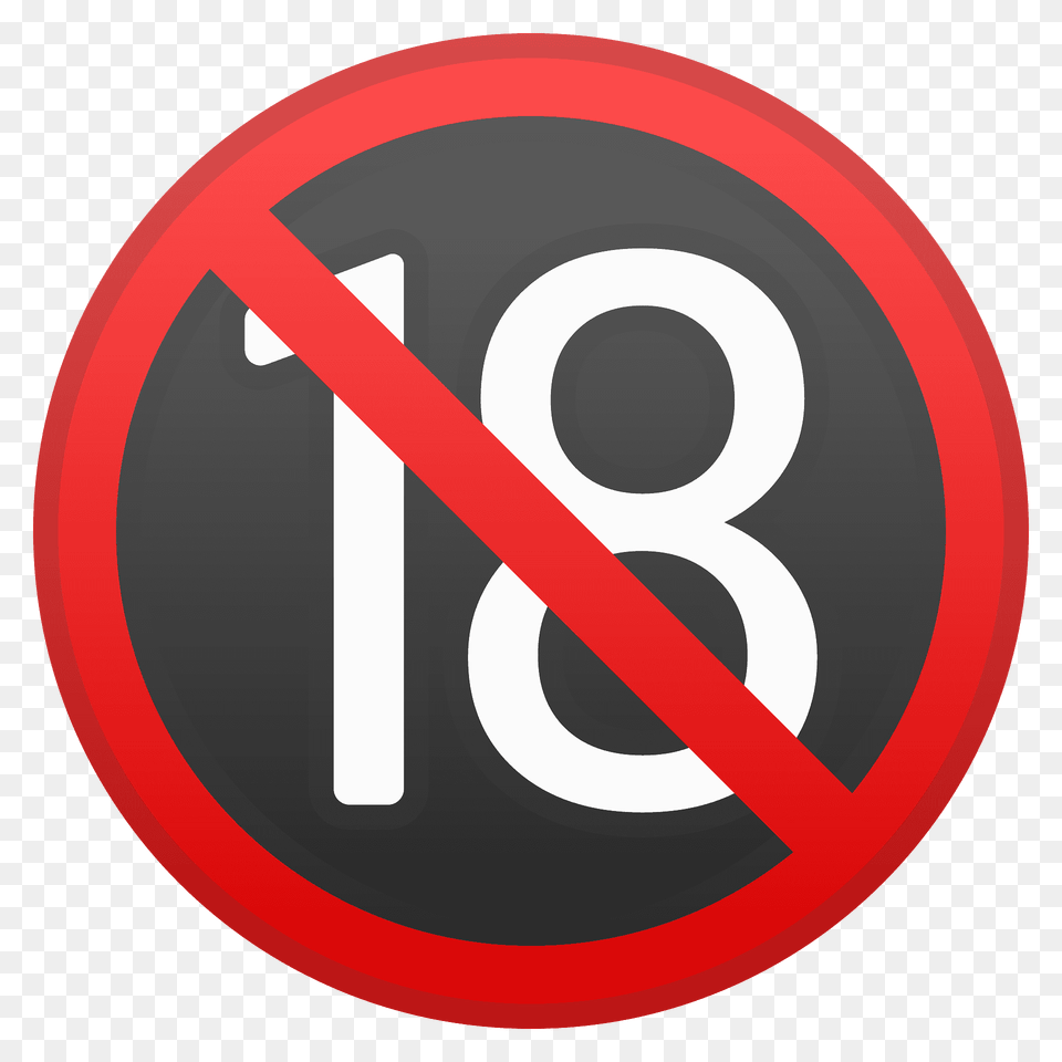 No One Under Eighteen Emoji Clipart, Sign, Symbol, Road Sign, Text Free Png Download