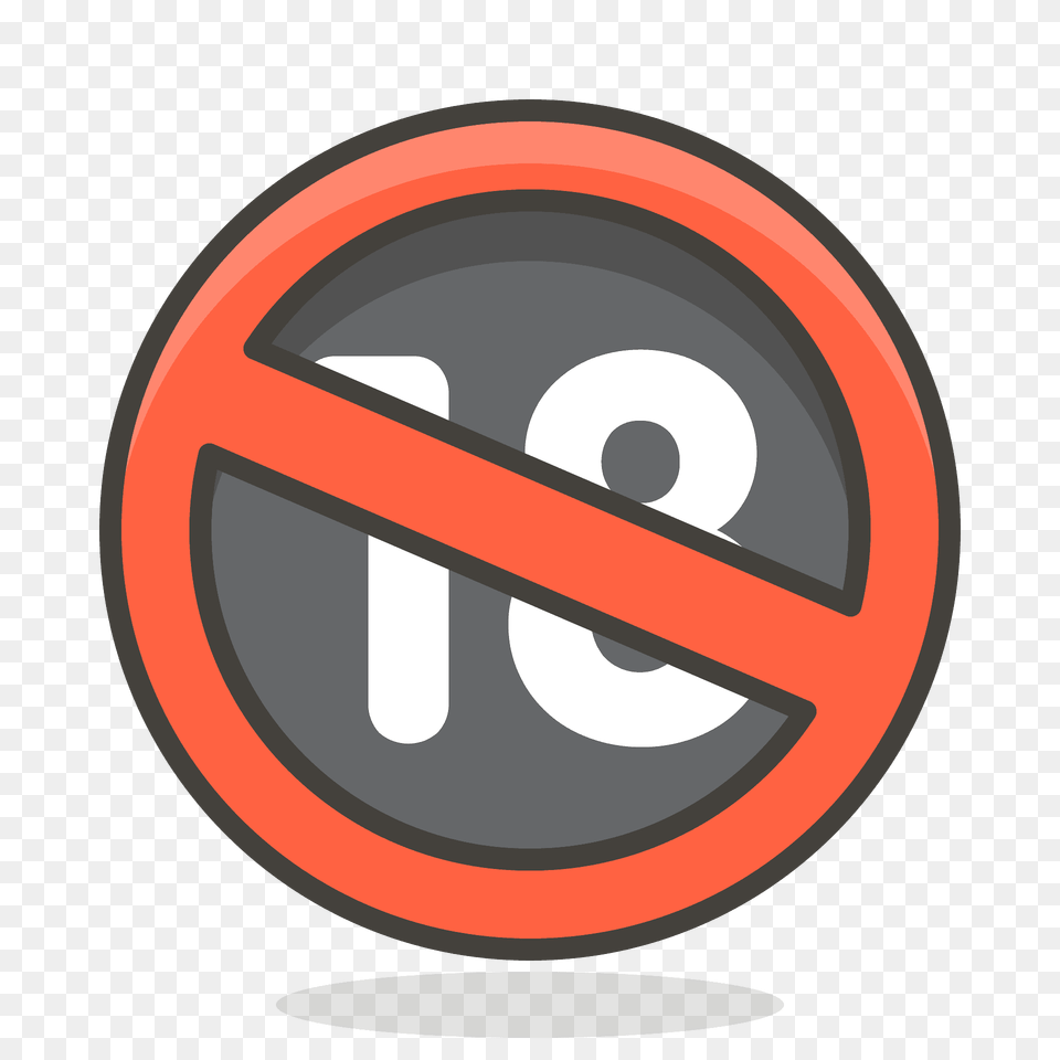 No One Under Eighteen Emoji Clipart, Sign, Symbol, Road Sign, Disk Free Png
