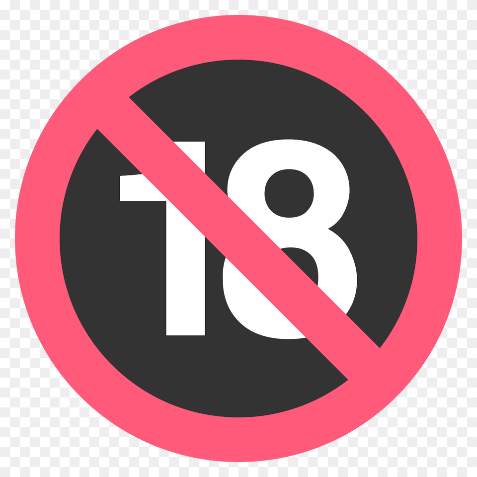 No One Under Eighteen Emoji Clipart, Sign, Symbol, Road Sign, Text Png