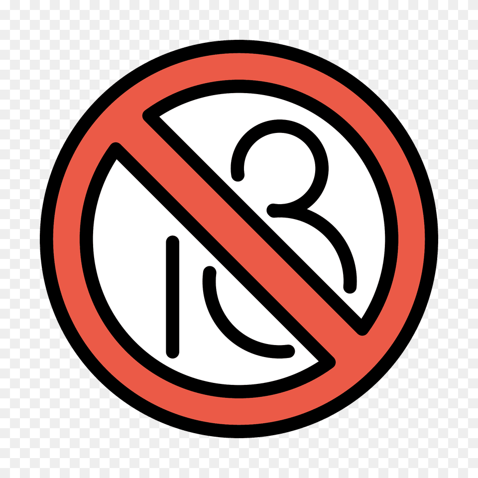 No One Under Eighteen Emoji Clipart, Sign, Symbol, Road Sign Free Png Download