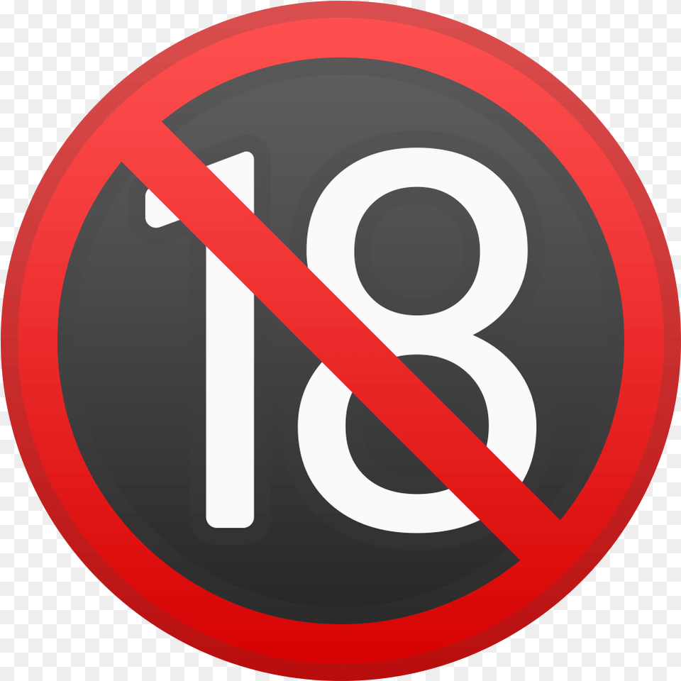 No One Under Eighteen Icon Emoticono, Sign, Symbol, Road Sign, Text Png Image