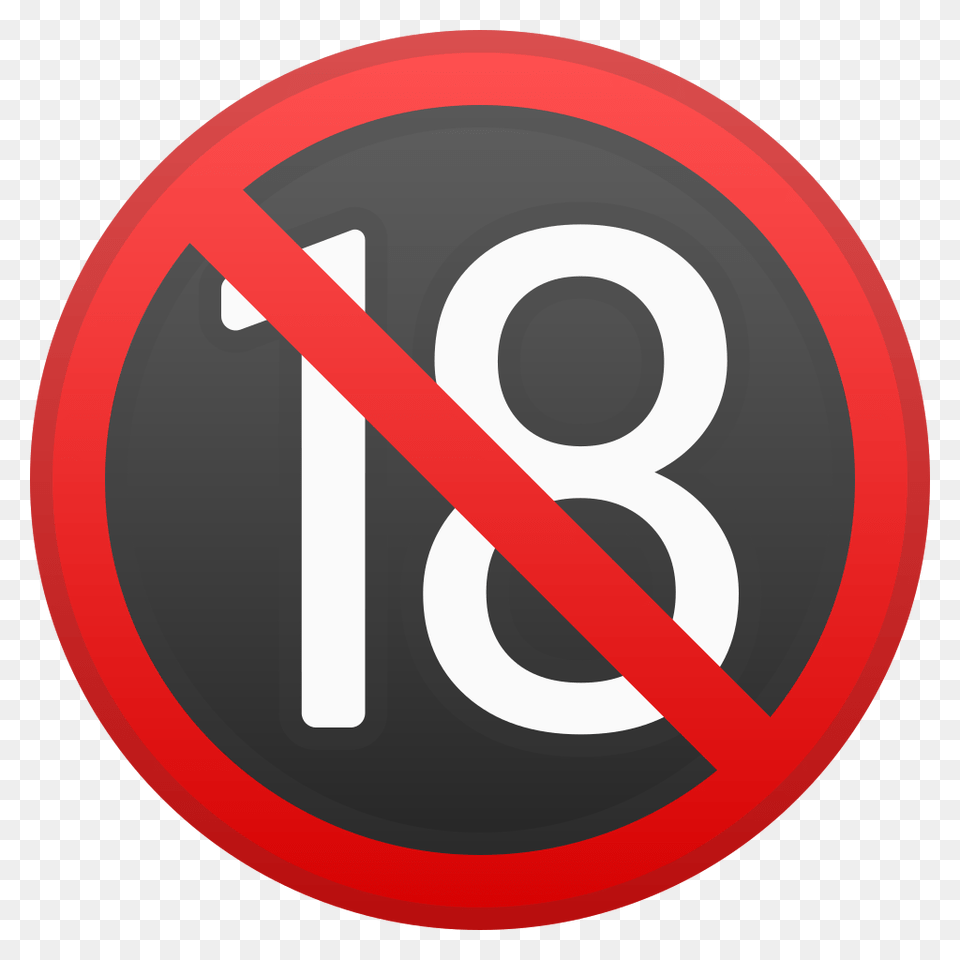 No One Under Eighteen Icon Noto Emoji Symbols Iconset Google, Sign, Symbol, Road Sign, Text Free Png