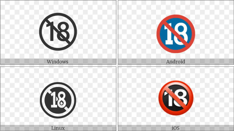 No One Under Eighteen Symbol On Various Operating Systems Circle, Sign, Text Png Image