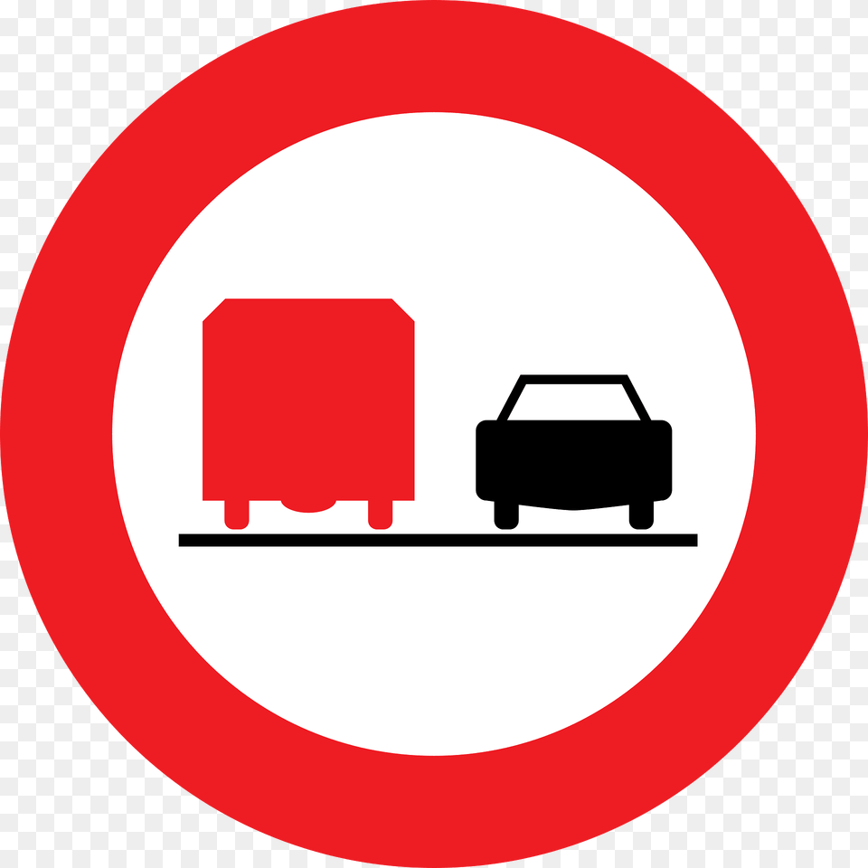 No Overtaking By Heavy Goods Vehicles Sign In Austria Clipart, Symbol, Road Sign Free Png