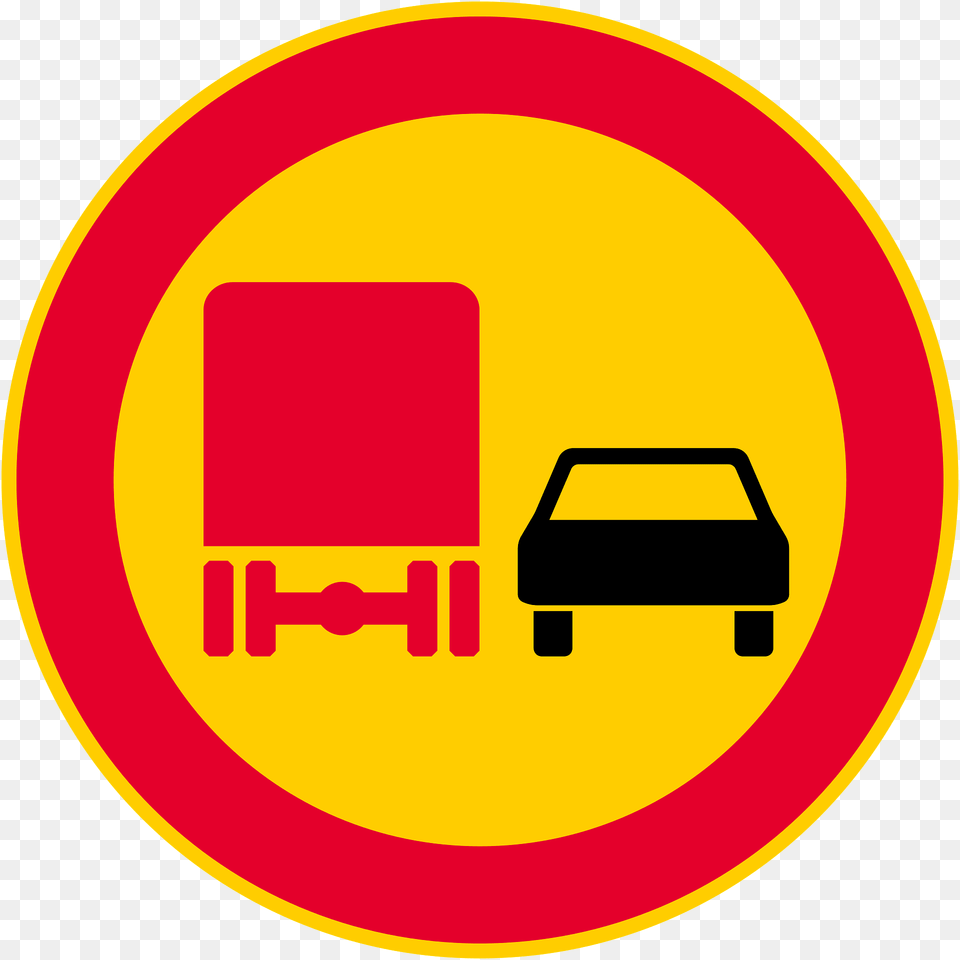 No Overtaking By Heavy Goods Vehicles Sign In Finland Clipart, Symbol, Road Sign Free Png
