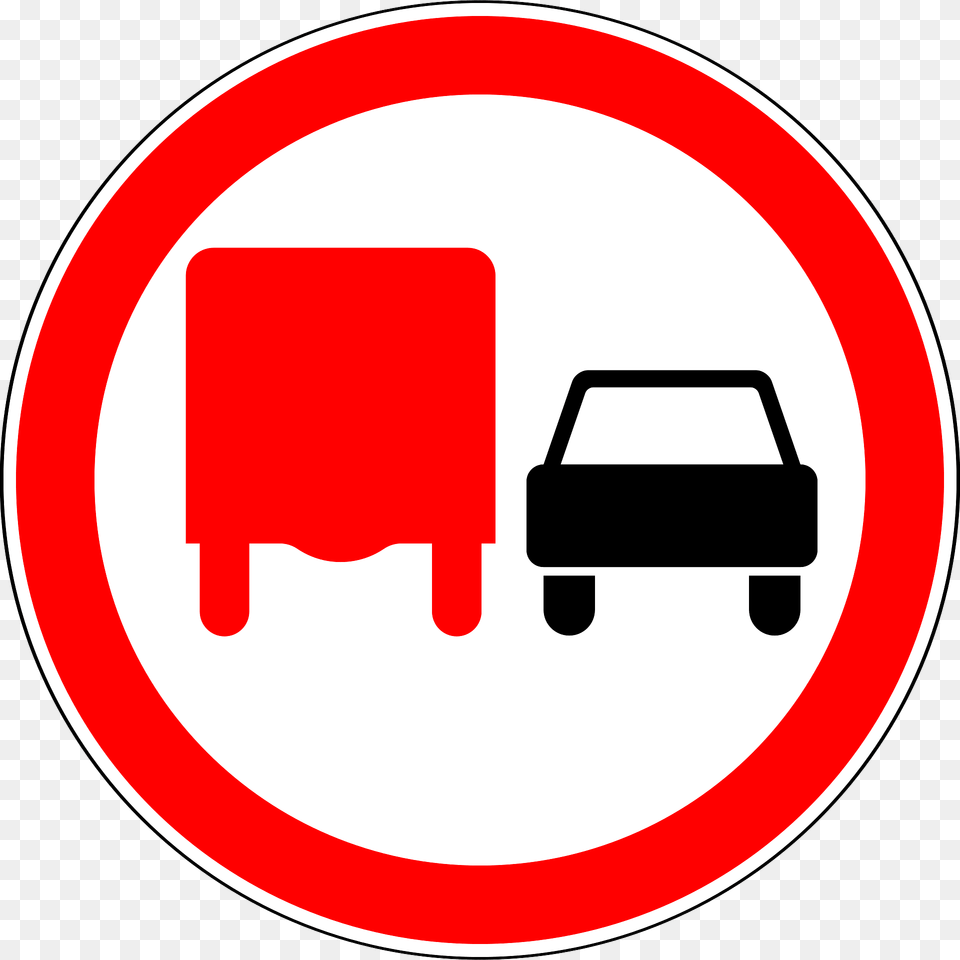 No Overtaking By Heavy Goods Vehicles Sign In Russia Clipart, Symbol, Road Sign Png