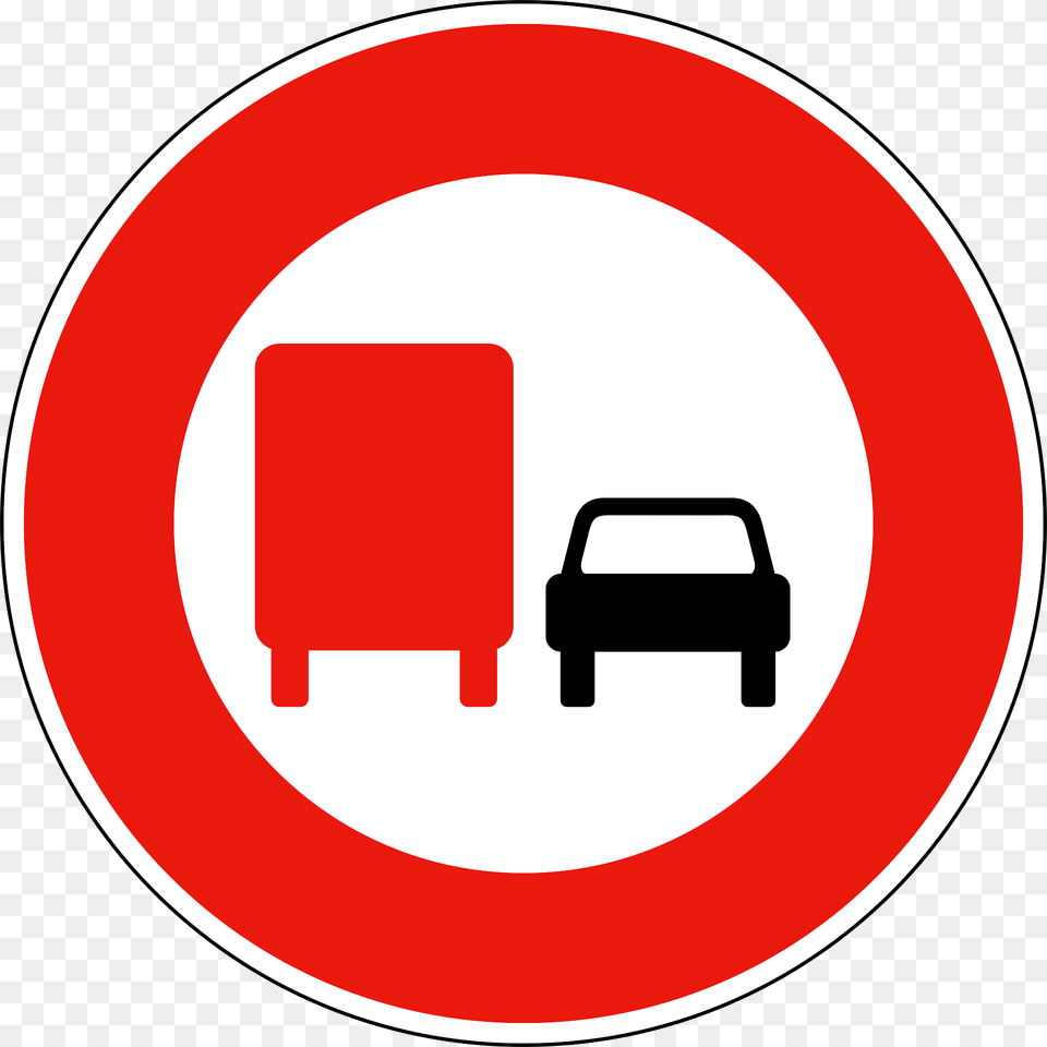 No Overtaking By Lorries Clipart, Sign, Symbol, Road Sign, Car Free Png
