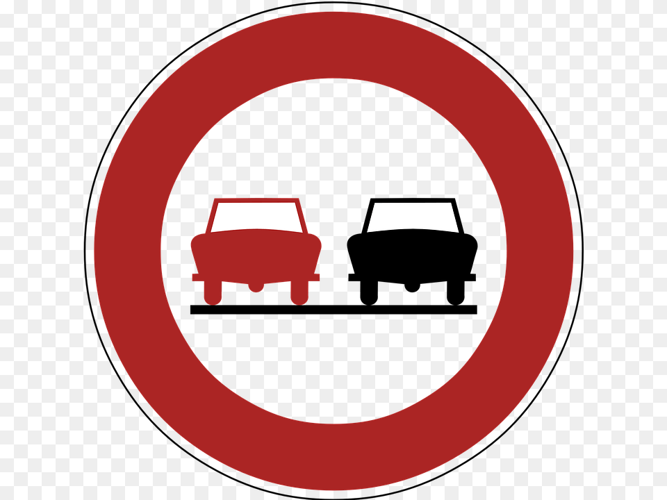 No Overtaking Road Sign, Symbol, Road Sign Free Png Download