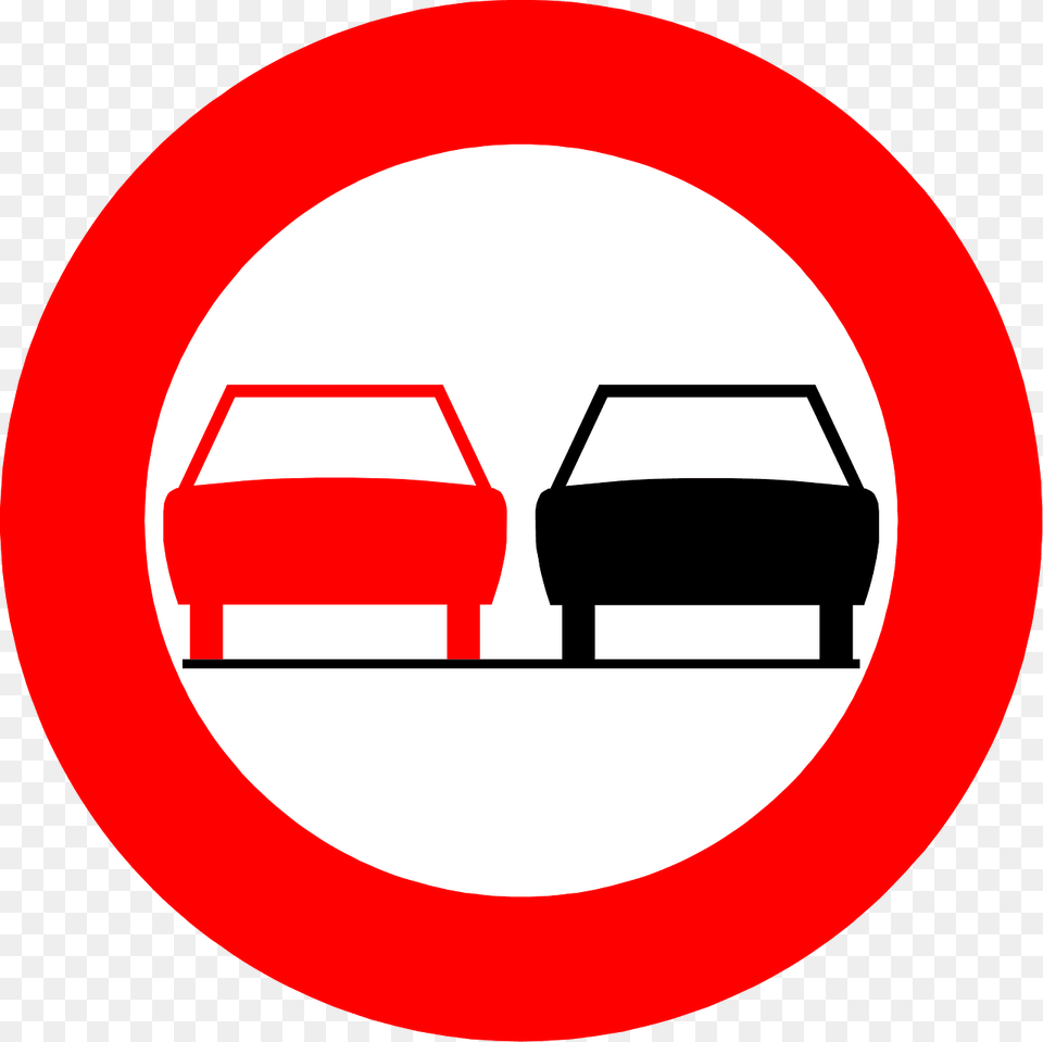 No Overtaking Sign In Belgium Clipart, Symbol, Road Sign Free Png