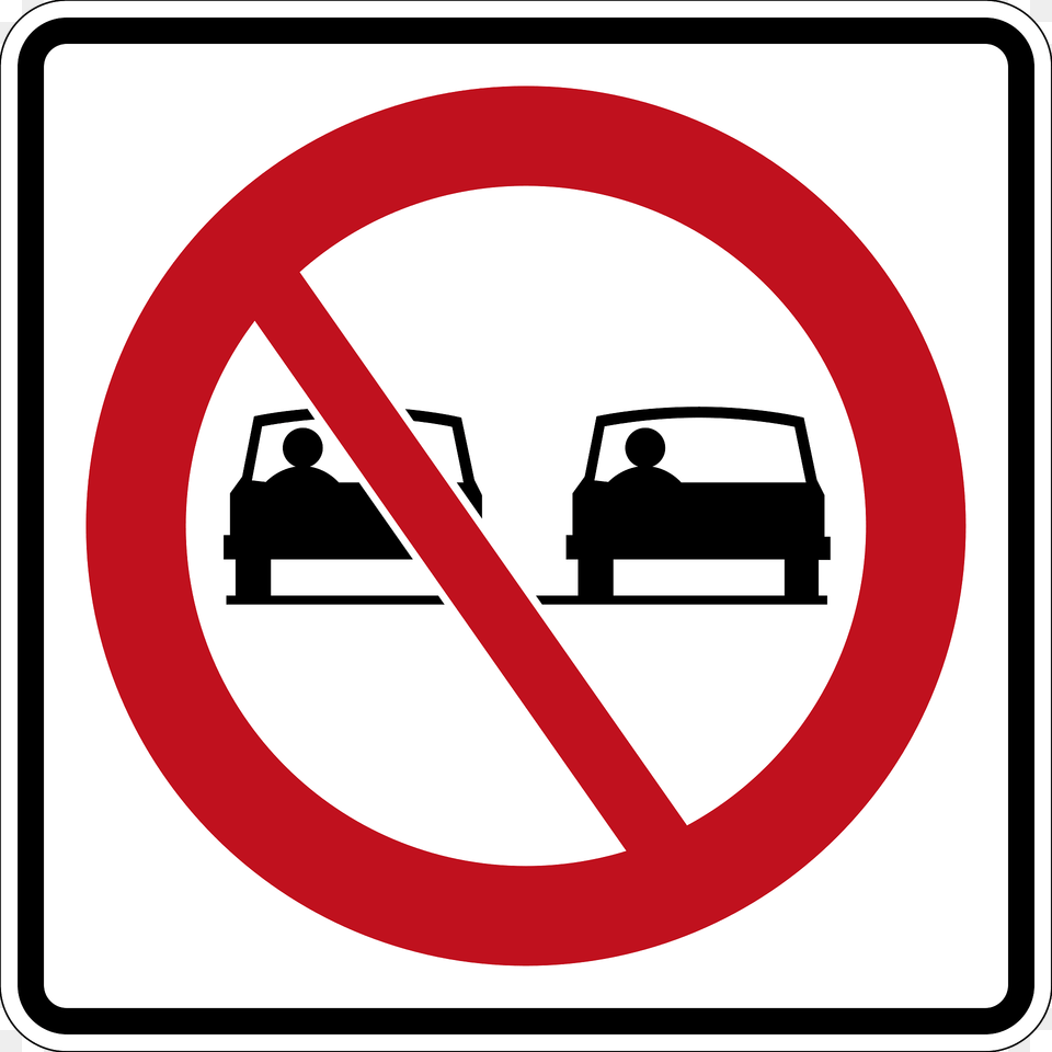 No Overtaking Sign In Canada Clipart, Symbol, Road Sign, Person Free Png