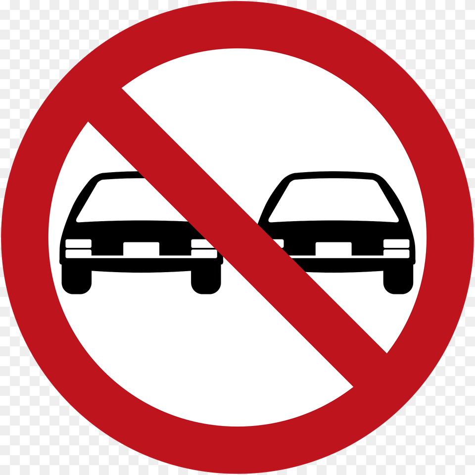 No Overtaking Sign In Colombia Clipart, Symbol, Road Sign, Machine, Wheel Free Png