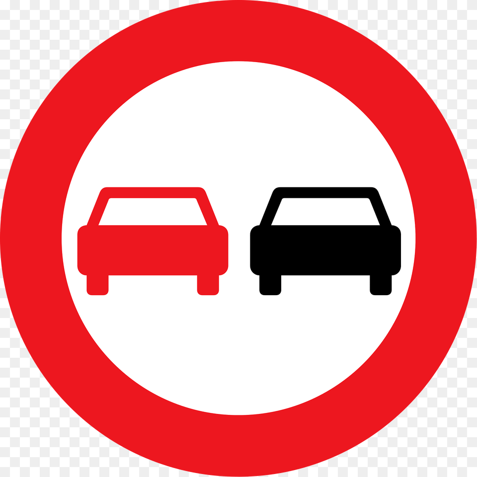 No Overtaking Sign In Denmark Clipart, Symbol, Road Sign, Car, Transportation Free Png Download
