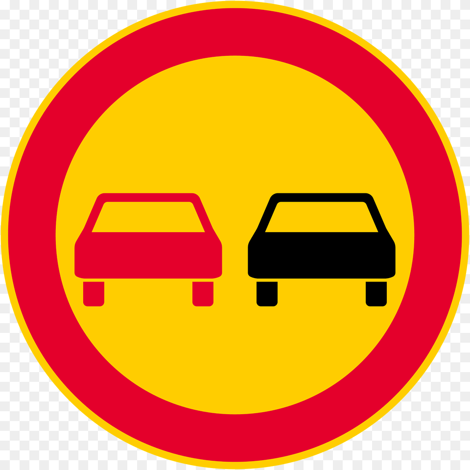 No Overtaking Sign In Finland Clipart, Symbol, Road Sign Png Image