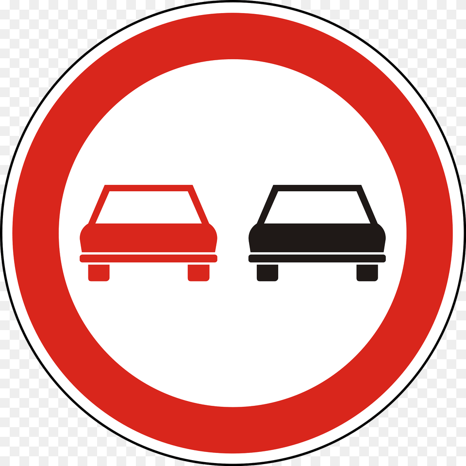 No Overtaking Sign In Hungary Clipart, Symbol, Road Sign Free Png