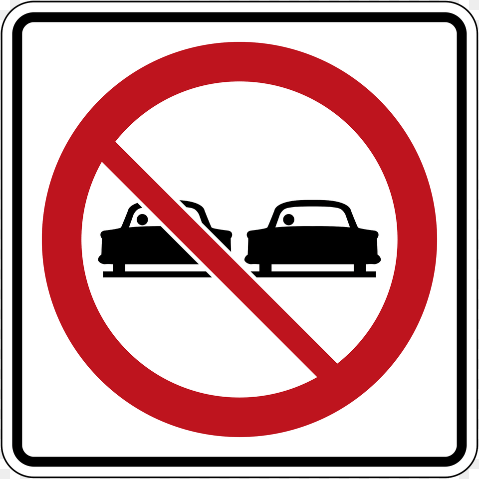No Overtaking Sign In Ontario Clipart, Symbol, Road Sign, Car, Transportation Png