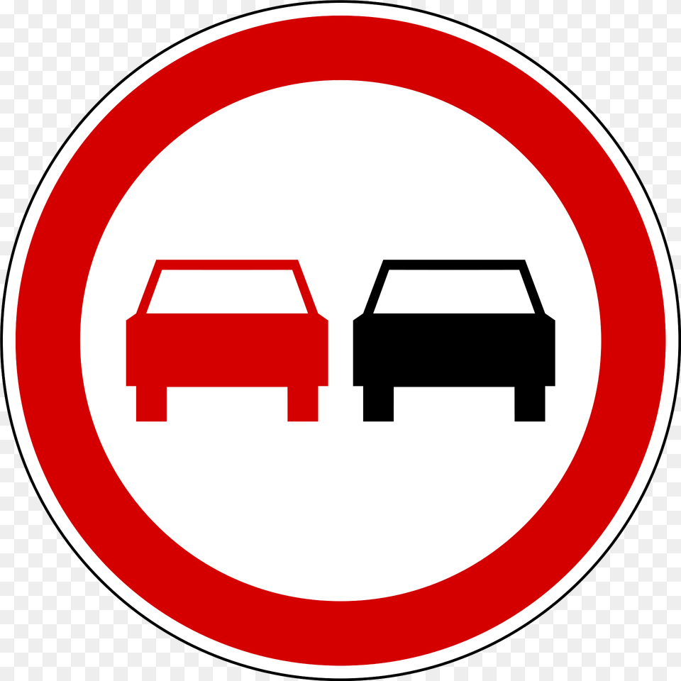 No Overtaking Sign In Slovenia Clipart, Symbol, Road Sign Free Transparent Png
