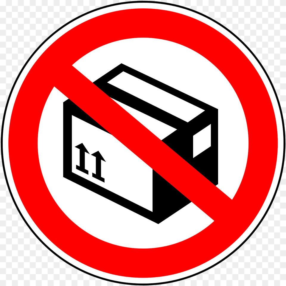 No Packagespackage Pictures Package Ban, Sign, Symbol, Road Sign Free Transparent Png