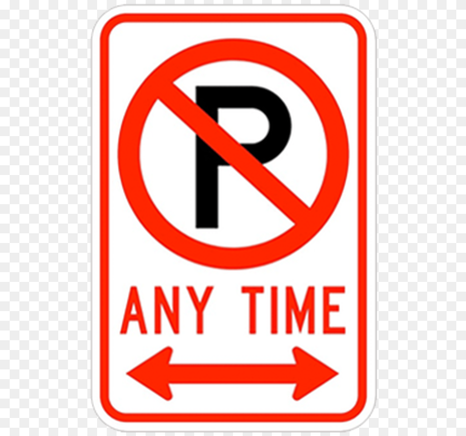 No Parking Anytime Symbol Double Arrow No Parking Sign Street, Road Sign Png Image