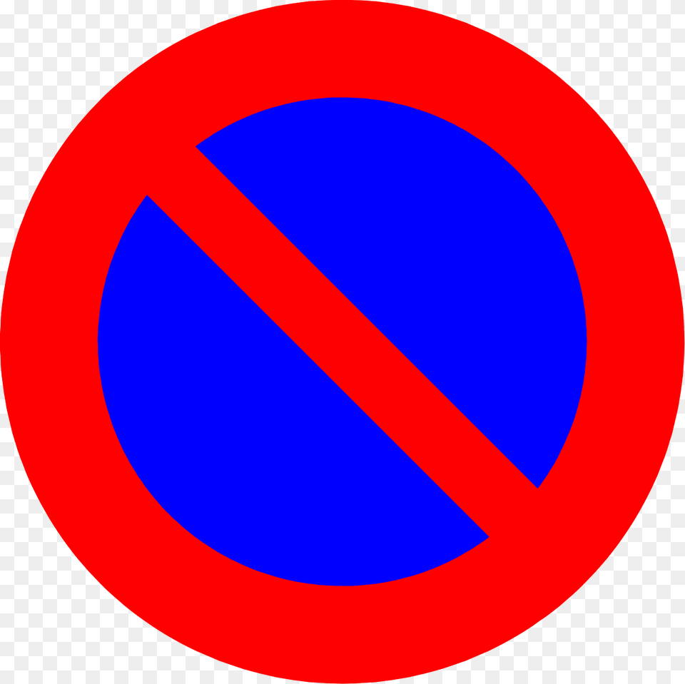 No Parking Or Waiting Sign In Belgium Clipart, Symbol, Road Sign Free Transparent Png