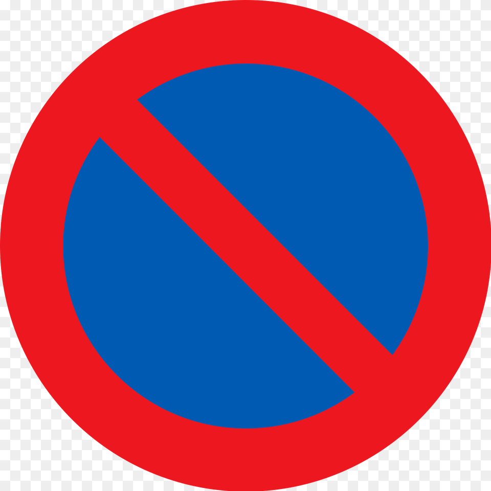 No Parking Or Waiting Sign In Denmark Clipart, Symbol, Road Sign Free Png Download