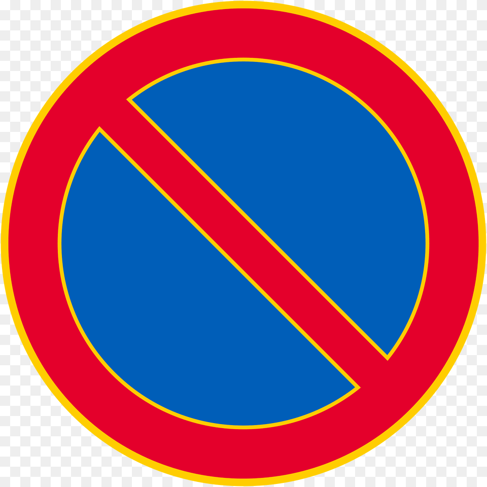 No Parking Or Waiting Sign In Finland Clipart, Symbol, Road Sign Png