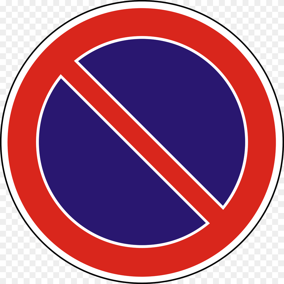No Parking Or Waiting Sign In Hungary Clipart, Symbol, Road Sign Free Png Download