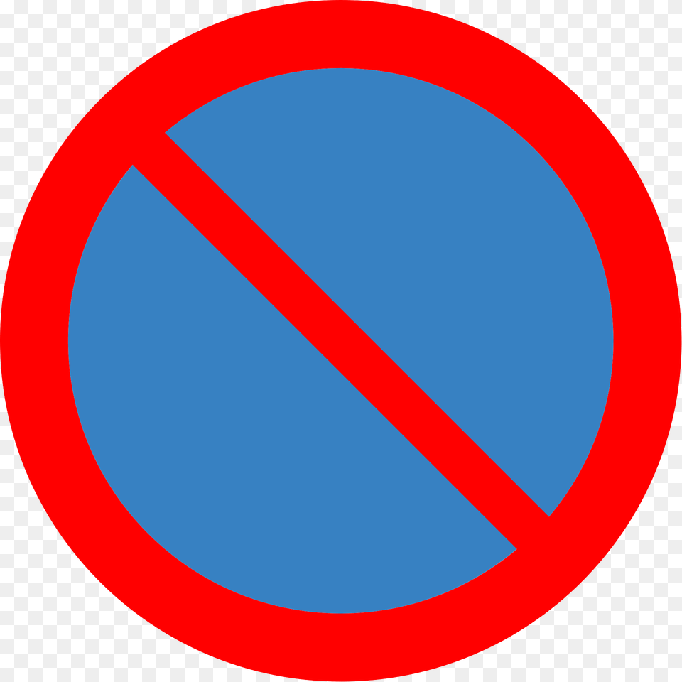 No Parking Or Waiting Sign In Iceland Clipart, Symbol, Road Sign Free Png Download