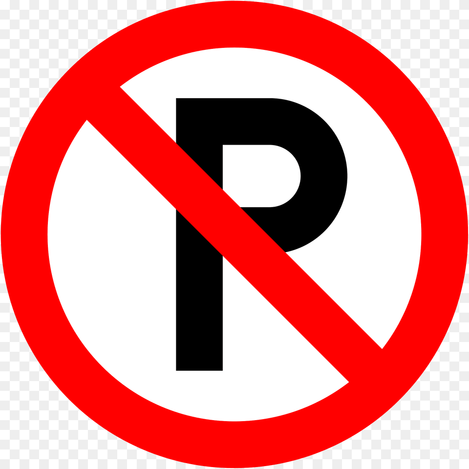 No Parking Or Waiting Sign In Ireland Clipart, Symbol, Road Sign Png Image