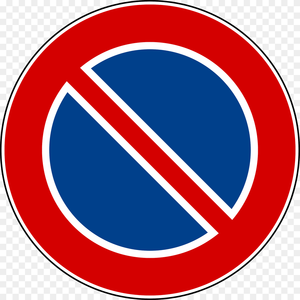 No Parking Or Waiting Sign In Italy Clipart, Symbol, Road Sign, Disk Free Png Download