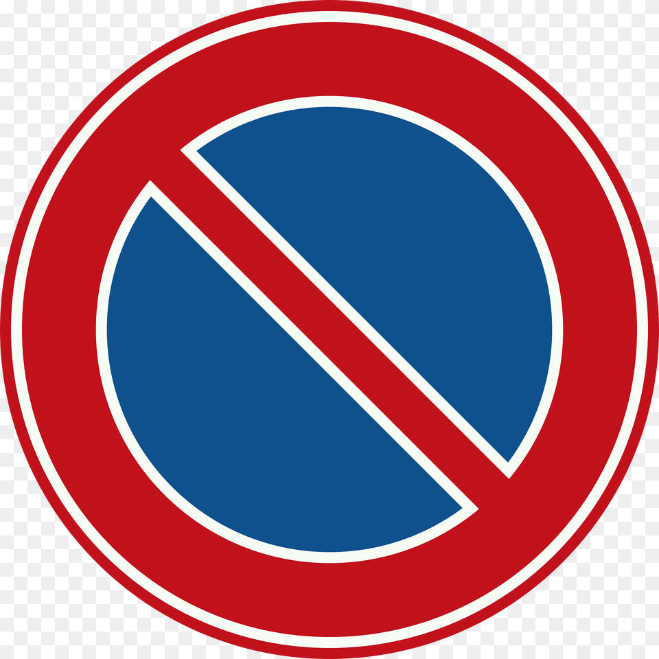 No Parking Or Waiting Sign In Netherlands Clipart, Symbol, Road Sign Free Transparent Png