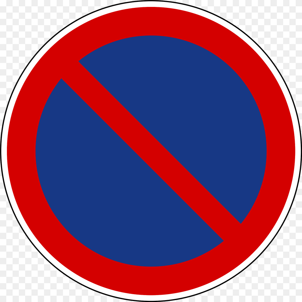 No Parking Or Waiting Sign In Slovenia Clipart, Symbol, Road Sign Free Transparent Png