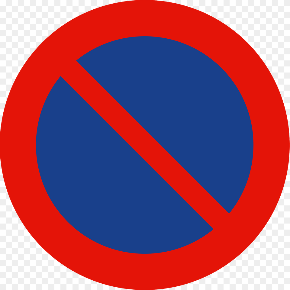 No Parking Or Waiting Sign In Spain Clipart, Symbol, Road Sign Free Transparent Png