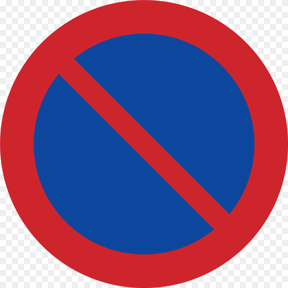 No Parking Or Waiting Sign In Sweden Clipart, Symbol, Road Sign Png Image