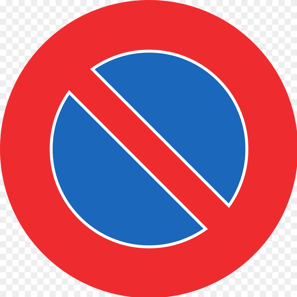 No Parking Or Waiting Sign In Switzerland Clipart, Symbol, Road Sign, Disk Png Image