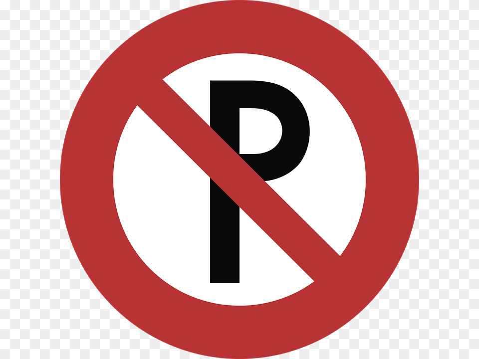 No Parking Restriction Prohibition Road Sign, Symbol, Road Sign, Disk Png Image