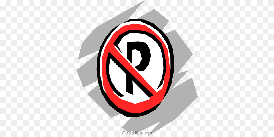 No Parking Sign Royalty Vector Clip Art Illustration, Symbol, Road Sign, Ammunition, Grenade Free Png Download