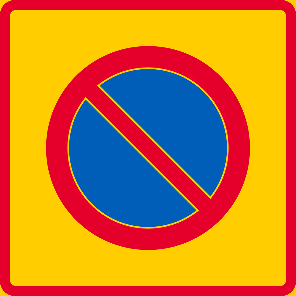 No Parking Zone Sign In Finland Clipart, Symbol, Road Sign Free Png