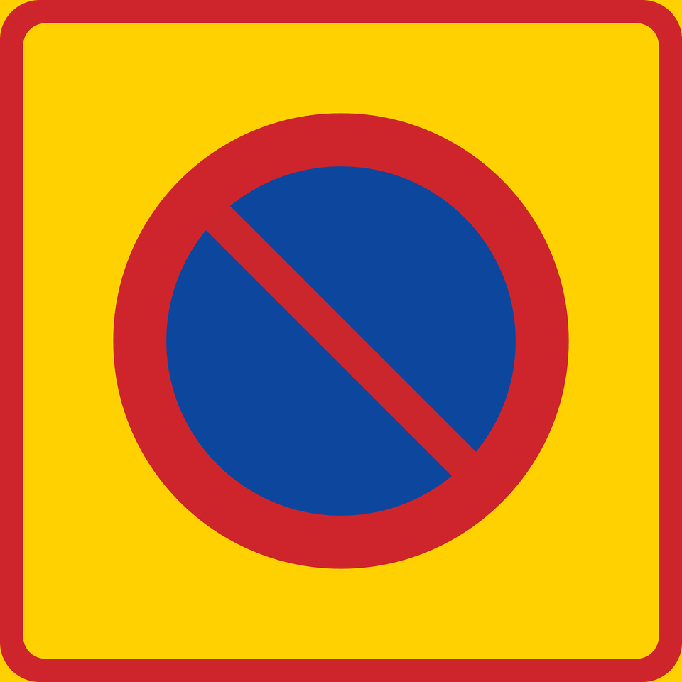 No Parking Zone Sign In Sweden Clipart, Symbol, Road Sign Png Image
