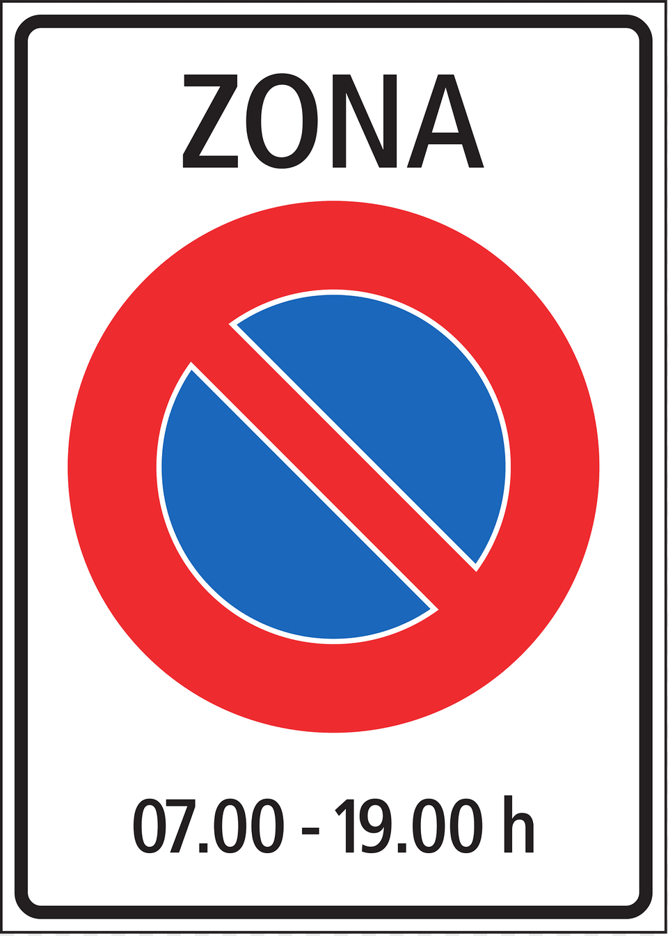 No Parking Zone Sign In Switzerland Clipart, Symbol, Road Sign Png