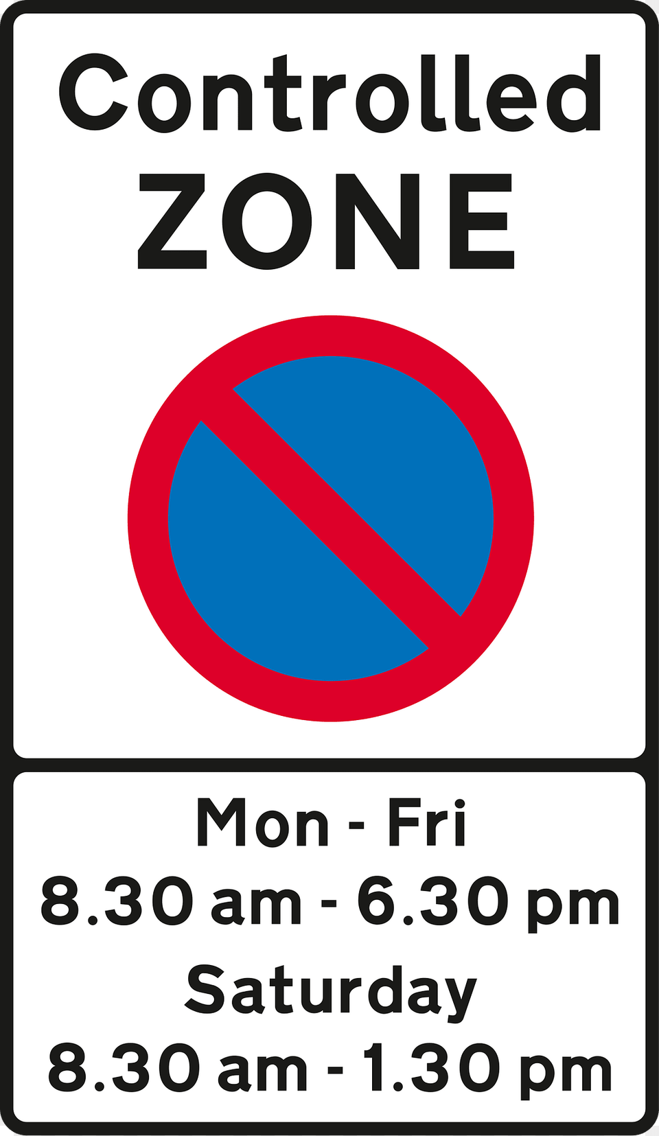No Parking Zone Sign In Uk Clipart, Symbol, Road Sign Free Png