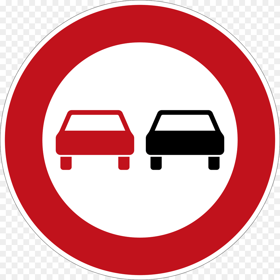 No Passing For Any Vehicle Type Clipart, Sign, Symbol, Road Sign, Disk Png