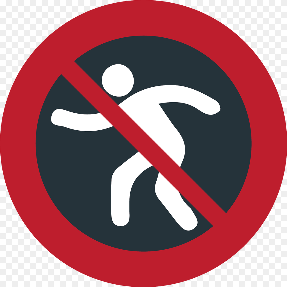 No Pedestrians Emoji Clipart, Sign, Symbol, Road Sign Png Image