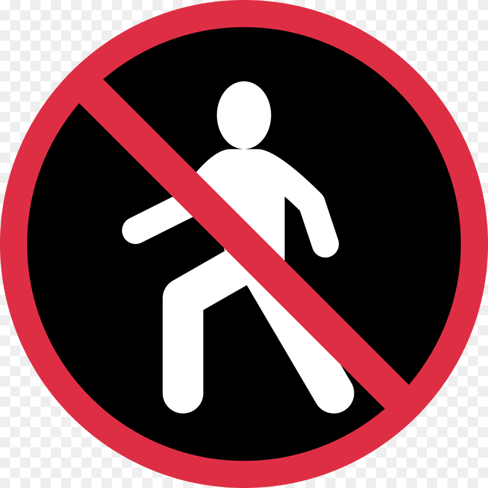 No Pedestrians Emoji Clipart, Sign, Symbol, Road Sign Png Image